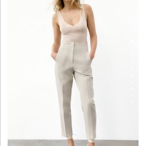Zara oyster white shorts and trousers